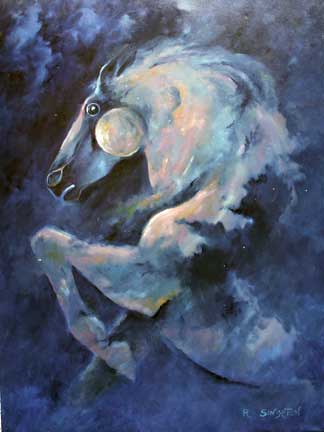 Galactic Stallion Oil Painting