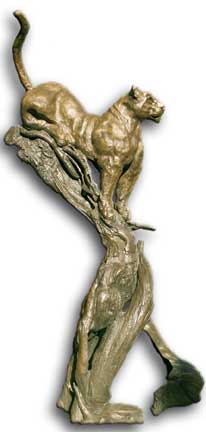 Mountain Cat Bronze Sculpture Photo