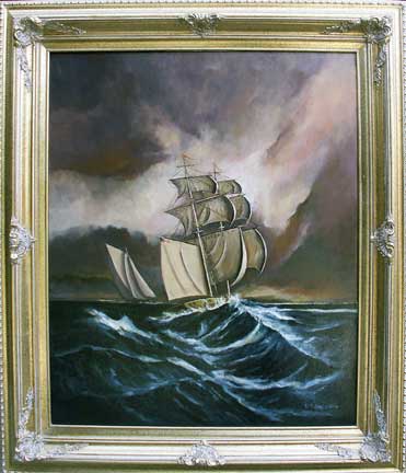Under Full Sail Oil Painting Photo