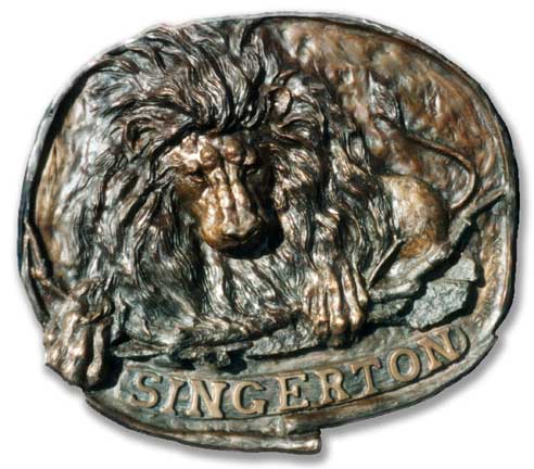 Lion Head Bronze Tableau Photo