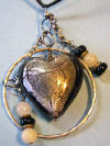 Glass Heart with Embedded Foil Necklace